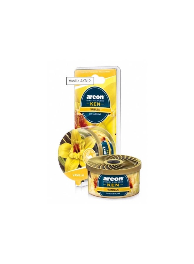 معطر جو أريون كين برائحة الفانيليا للسيارة والمنزل، يدوم طويلاً، معطر جو معلب من نوع الجل الصلب، فعال في جميع الأحوال الجوية.